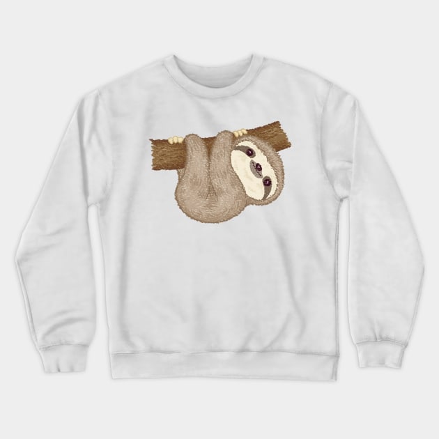 Sloth on the tree Crewneck Sweatshirt by sanogawa